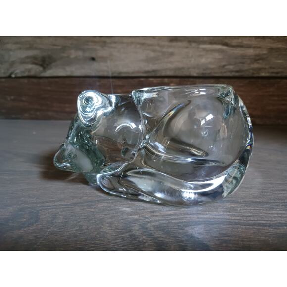Vintage Indiana Glass Clear Candle Holder Trinket Dish - Picture 4 of 5